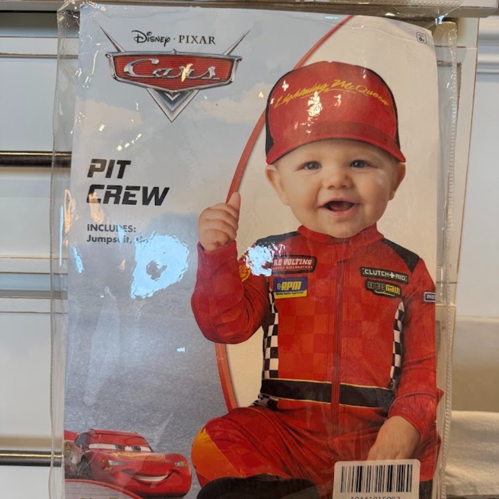 Spirit Halloween Cars Pit Crew Jumpsuit Costume 0-6m